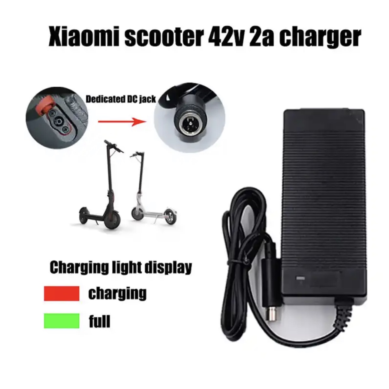 Prodrocam Chargeur Trotinette Electrique pour Xiaomi M365, M365 Pro, Pro2 /  Ninebot ES1, ES2, E22, E25 42V / 2A Chargeur de Batterie Puissance :  : Sports et Loisirs